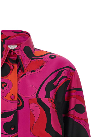 Рубашка, блузка EMILIO PUCCI Patterned silk shirt (6HRJ126H731026) #