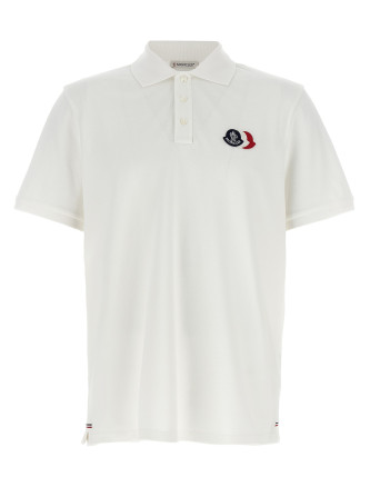 Поло MONCLER Tricolor logo patch polo shirt
