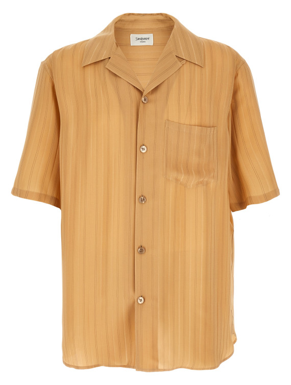 Рубашка, блузка SAINT LAURENT Striped silk shirt (860621Y7J399096) #1