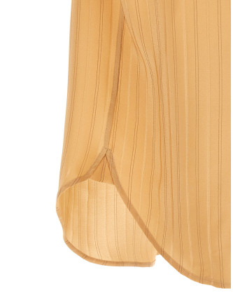 Рубашка, блузка SAINT LAURENT Striped silk shirt (860621Y7J399096) #