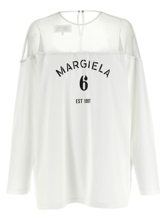 Футболка MM6 MAISON MARGIELA Tulle insert t-shirt