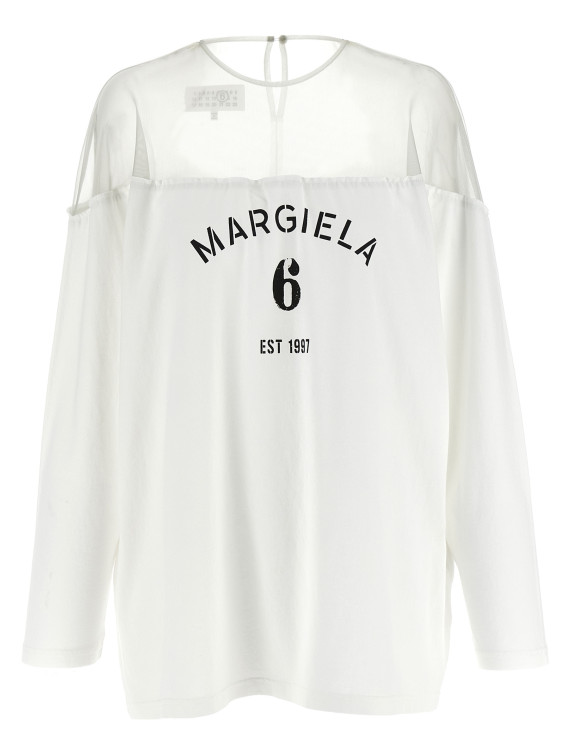 Футболка MM6 MAISON MARGIELA Tulle insert t-shirt (S62GD0213M20108101) #1