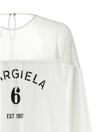 Футболка MM6 MAISON MARGIELA Tulle insert t-shirt (S62GD0213M20108101) #
