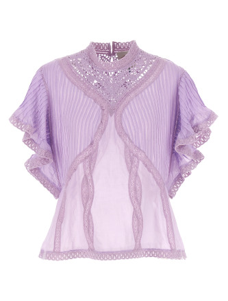 Openwork detail blouse