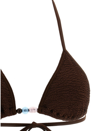 Пляжная одежда HUNZA G 'Gina' (GINABEADEDBIKINIMETALLICCHOCOLATE) #