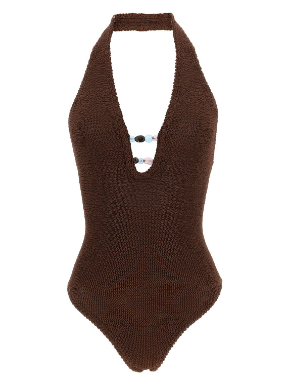 Пляжная одежда HUNZA G 'Adriana' (ADRIANABEADEDSWIMMETALLICCHOCOLATE) #1