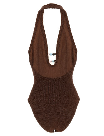 Пляжная одежда HUNZA G 'Adriana' (ADRIANABEADEDSWIMMETALLICCHOCOLATE) #