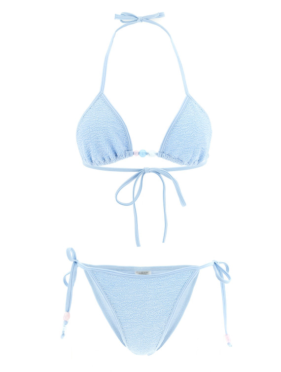 Пляжная одежда HUNZA G 'Gina' (GINABEADEDBIKINIMETALLICICEBLUE) #1