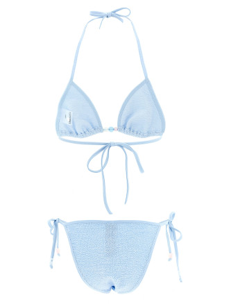 Пляжная одежда HUNZA G 'Gina' (GINABEADEDBIKINIMETALLICICEBLUE) #