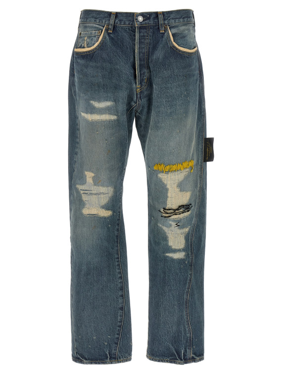 Джинсы UNDERCOVER Embroidery jeans (UC1F45031INDIGO) #1
