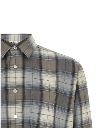 Рубашка, блузка AURALEE Check Shirt (A26SS01LCBLUEGRAYCHECK) #