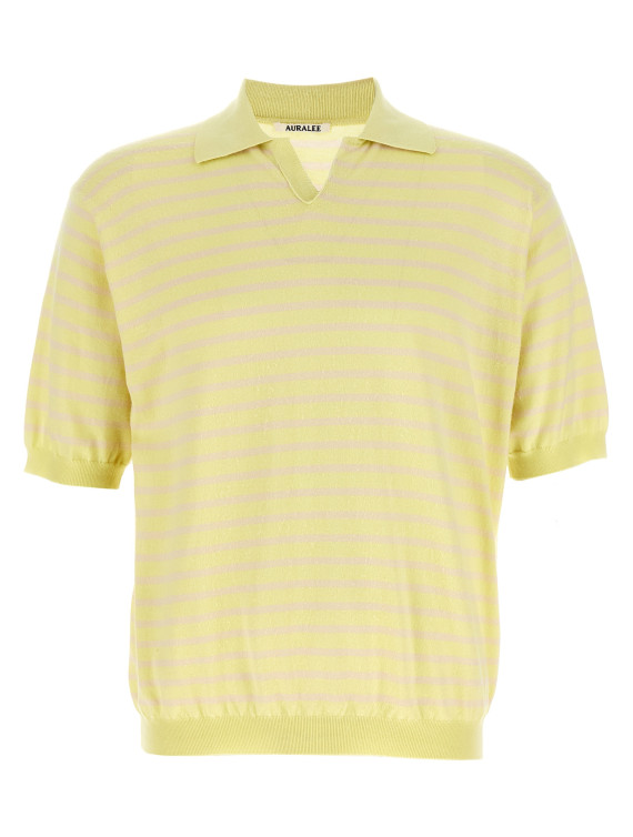 Поло AURALEE Polo Skipper (A26SP01SBYELLOWPINKSTRIPE) #1