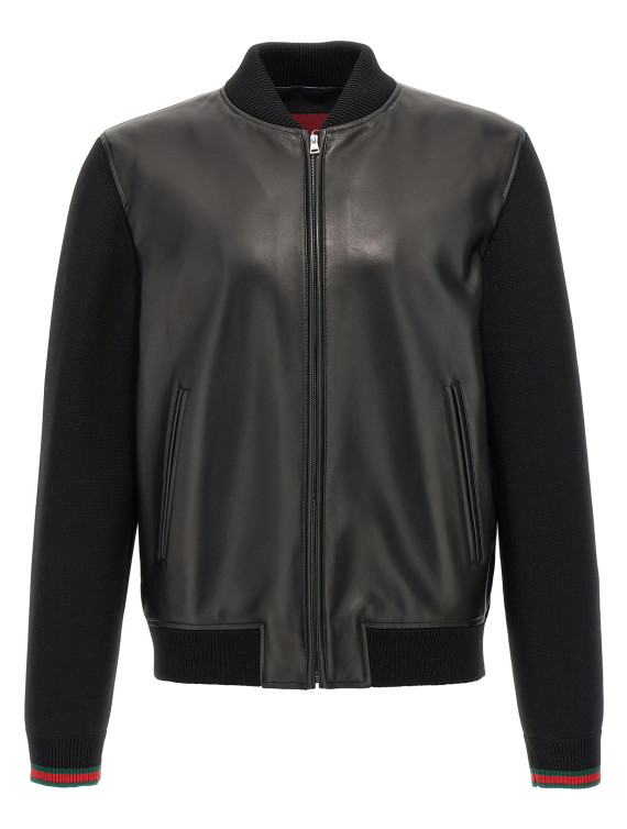 Кожаная куртка GUCCI Bimaterial bomber jacket (793181XNA291060) #1