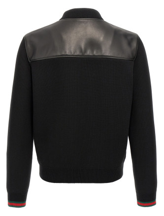 Кожаная куртка GUCCI Bimaterial bomber jacket (793181XNA291060) #