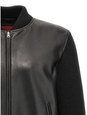 Кожаная куртка GUCCI Bimaterial bomber jacket (793181XNA291060) #
