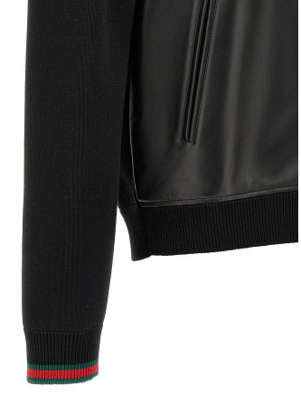 Кожаная куртка GUCCI Bimaterial bomber jacket (793181XNA291060) #