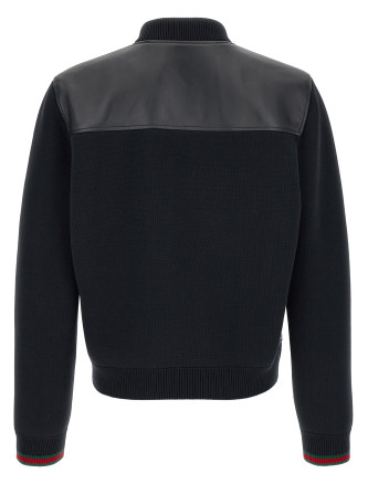 Кожаная куртка GUCCI Bomber jacket with tassel and sweater (793181XNA294044) #
