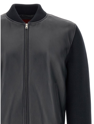 Кожаная куртка GUCCI Bomber jacket with tassel and sweater (793181XNA294044) #