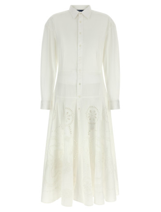 Миди POLO RALPH LAUREN Openwork embroidery dress
