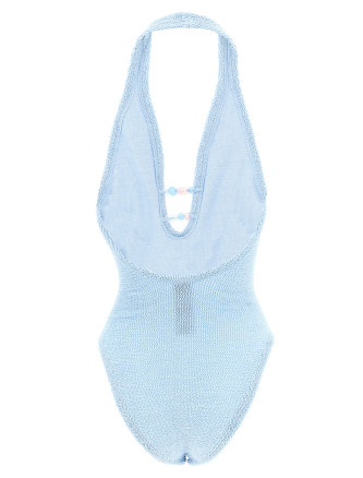 Пляжная одежда HUNZA G 'Adriana' (ADRIANABEADEDSWIMMETALLICICEBLUE) #