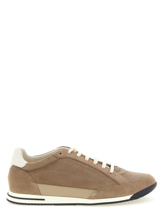 Кроссовки BRUNELLO CUCINELLI Knit-effect suede sneakers (MZUQHGA348CRJ89) #1