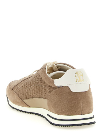 Кроссовки BRUNELLO CUCINELLI Knit-effect suede sneakers (MZUQHGA348CRJ89) #