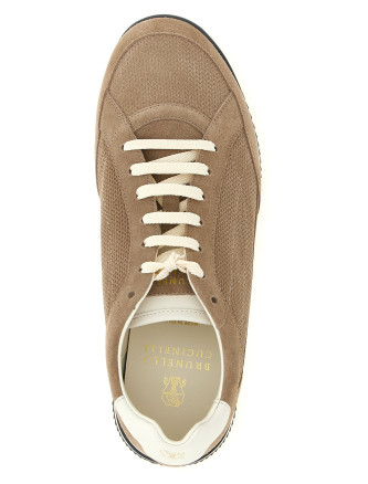 Кроссовки BRUNELLO CUCINELLI Knit-effect suede sneakers (MZUQHGA348CRJ89) #