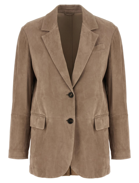 Пиджак, костюм BRUNELLO CUCINELLI Suede blazer (MPCAI7366C4191) #1