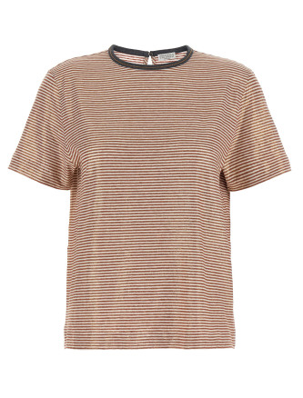 Футболка BRUNELLO CUCINELLI 'Shiny Collar Detail'