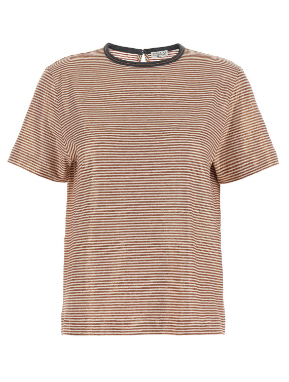 Футболка BRUNELLO CUCINELLI 'Shiny Collar Detail' (MQ977DU500C2095) #1