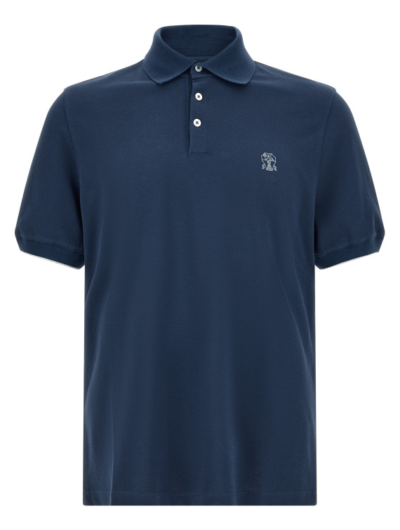 Поло BRUNELLO CUCINELLI Logo piqué polo shirt (ME8548788CPW89) #1