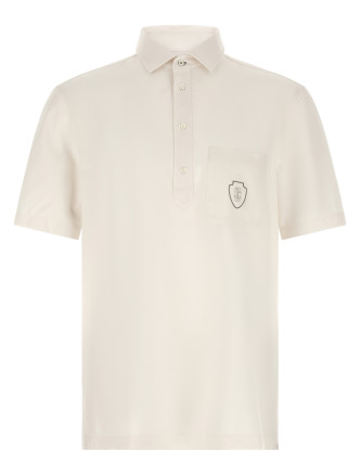 Поло BRUNELLO CUCINELLI Heraldic logo polo shirt
