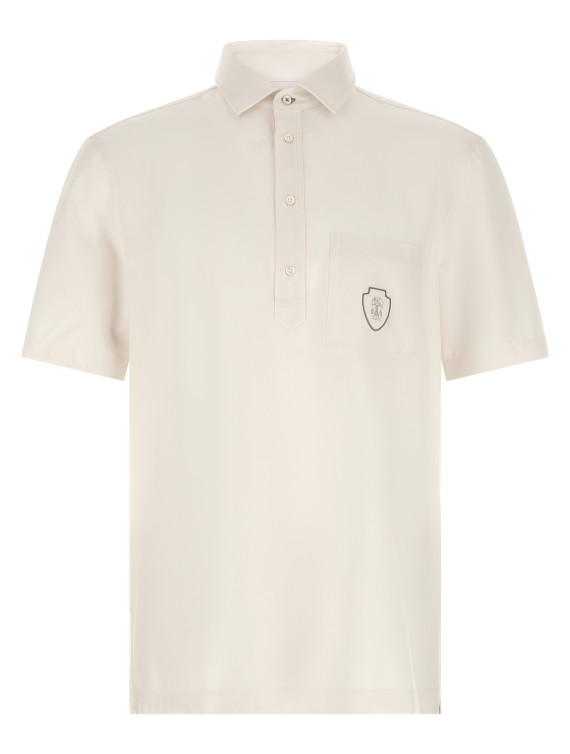 Поло BRUNELLO CUCINELLI Heraldic logo polo shirt (MM6961301FCTL60) #1