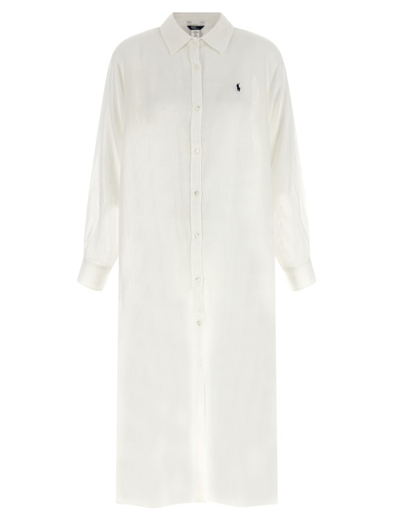 Макси POLO RALPH LAUREN 'Maxi boyfriend shirt' (21564379CREAM) #1