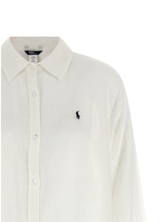 Макси POLO RALPH LAUREN 'Maxi boyfriend shirt' (21564379CREAM) #