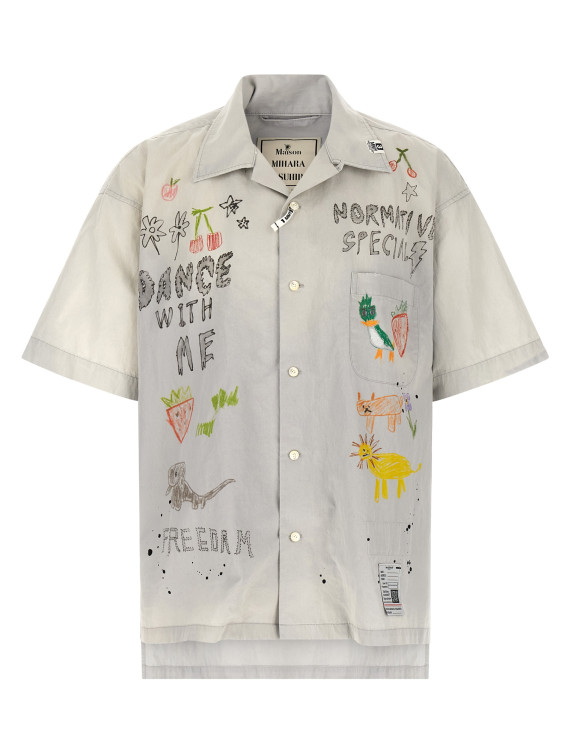 Рубашка, блузка MAISON MIHARA YASUHIRO Graffiti print shirt (J16SH184LTGRAY) #1