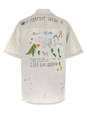 Рубашка, блузка MAISON MIHARA YASUHIRO Graffiti print shirt (J16SH184LTGRAY) #