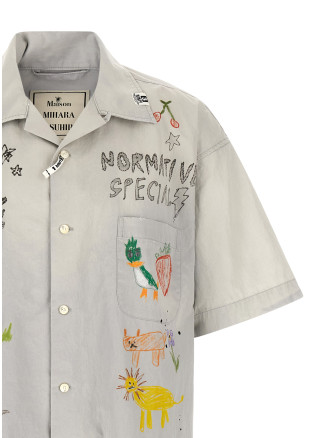 Рубашка, блузка MAISON MIHARA YASUHIRO Graffiti print shirt (J16SH184LTGRAY) #
