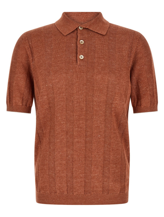 Поло BRUNELLO CUCINELLI Wide ribbed polo shirt (M2L707815CYM65) #1