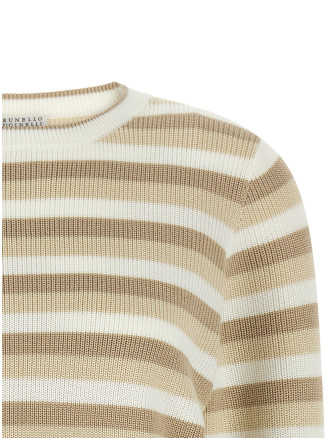 Свитер, кардиган BRUNELLO CUCINELLI Striped cotton sweater (M19271030CEI62) #