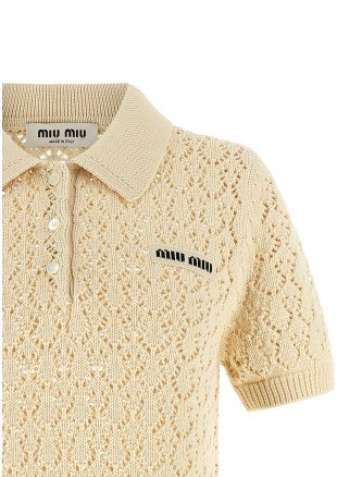 Мини MIU Openwork cotton dress (MMA939SOOO191AF0304) #