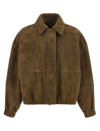 Кожаная куртка BRUNELLO CUCINELLI 'Shiny Zipper Pull'