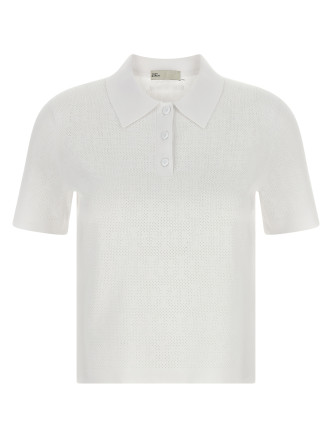 Поло TORY BURCH Pointelle viscose polo shirt