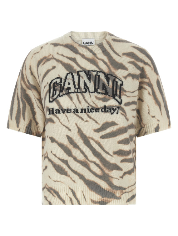 Свитер, кардиган GANNI Logo intarsia sweater (A1050227135) #1