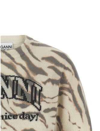 Свитер, кардиган GANNI Logo intarsia sweater (A1050227135) #
