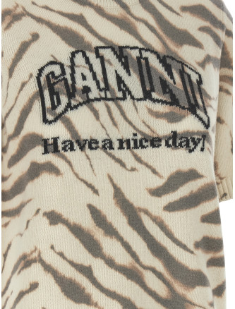 Свитер, кардиган GANNI Logo intarsia sweater (A1050227135) #
