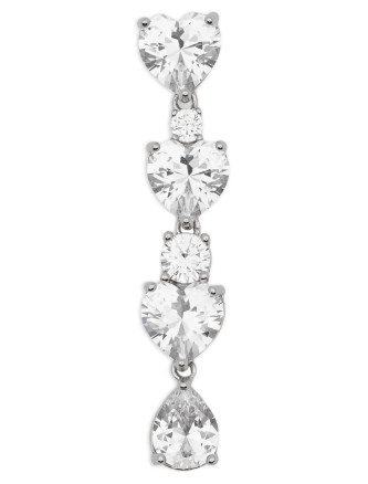 'Crystal Heart Tiered' earrings