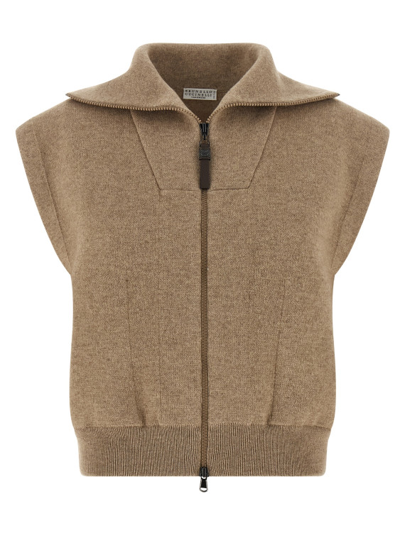 Жилет BRUNELLO CUCINELLI 'Shiny Zipper Pull' (M12237846PC077) #1