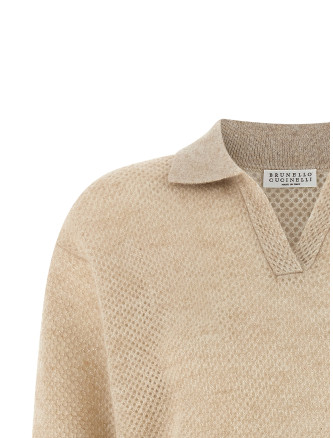 Поло BRUNELLO CUCINELLI Waffle processing polo shirt (MGG270505PCWM81) #