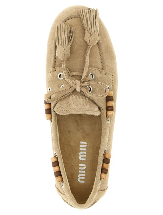 Лоферы MIU Suede boat shoe (5D518EF005054F0F24) #